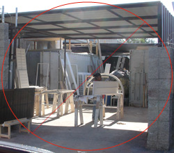 Typical shutter shop using outdoor area due to lack of money