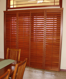 Sliding Bypass Shutters on Arcadia Glass Door
