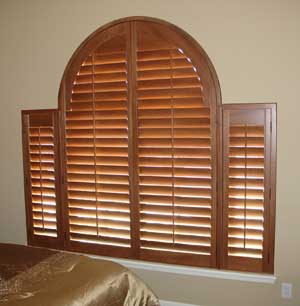 Custom Horizontal Louvered Arch Shutter
